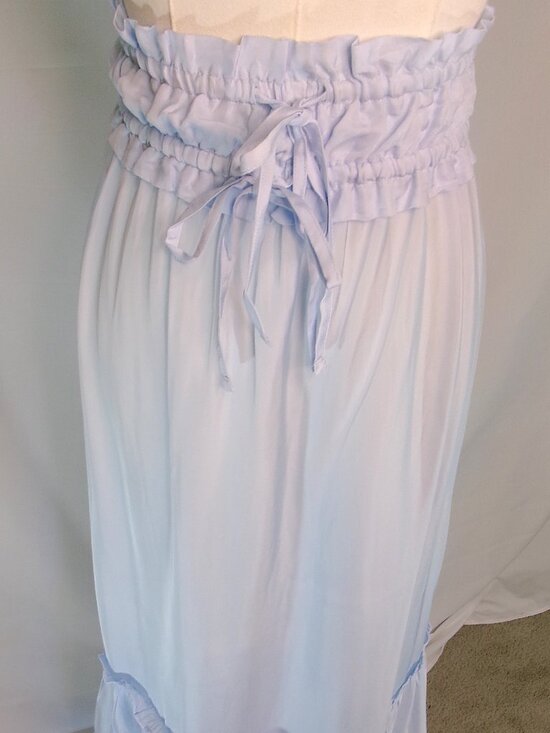 J. Crew Dresses & Skirts - J.Crew Light Blue Maxi Skirt XL Paperbag Waist Ruffle Hem Boho Cottagecore